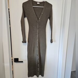 Button-Through Midi Sweater Dress, Abercrombie and Fitch
